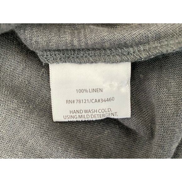 EILEEN FISHER Silver Gray 100% Linen Metallic Sleeveless Top Small #S3IZU Tank - Picture 6 of 8